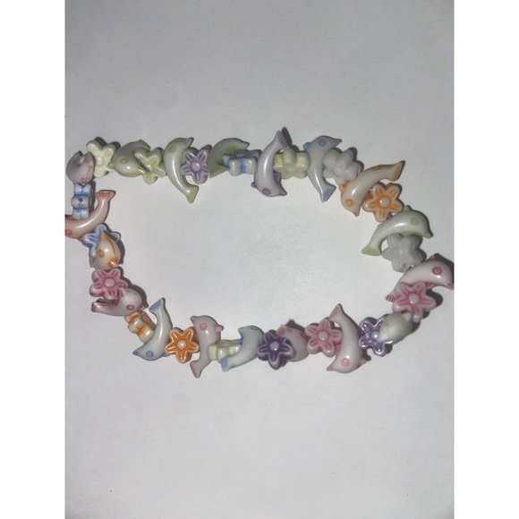 Multicolored Girls Stretch Dolphin Bracelet - Picture 4 of 4